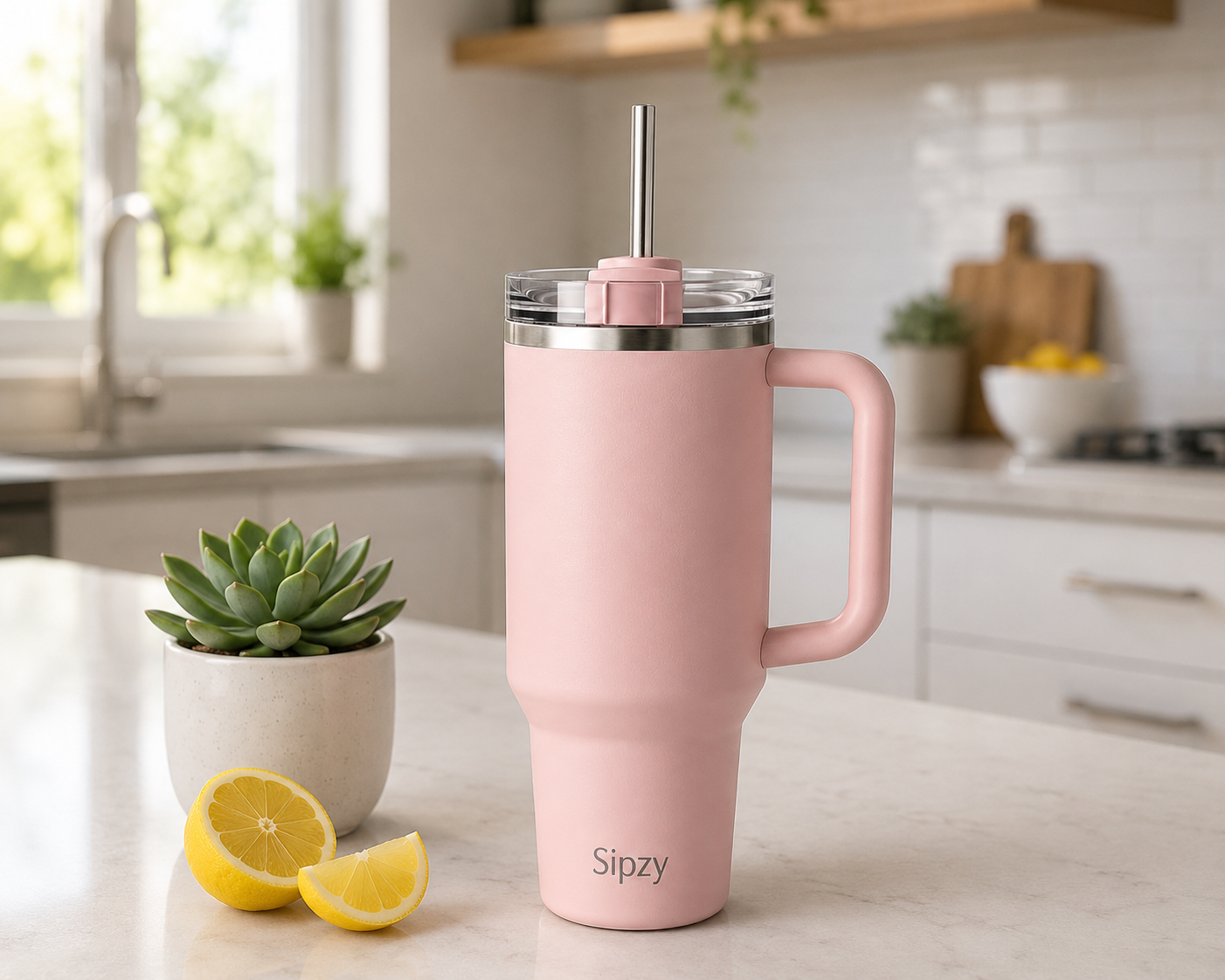Siplyx™ Soft Pink Thermal Tumbler – 40oz