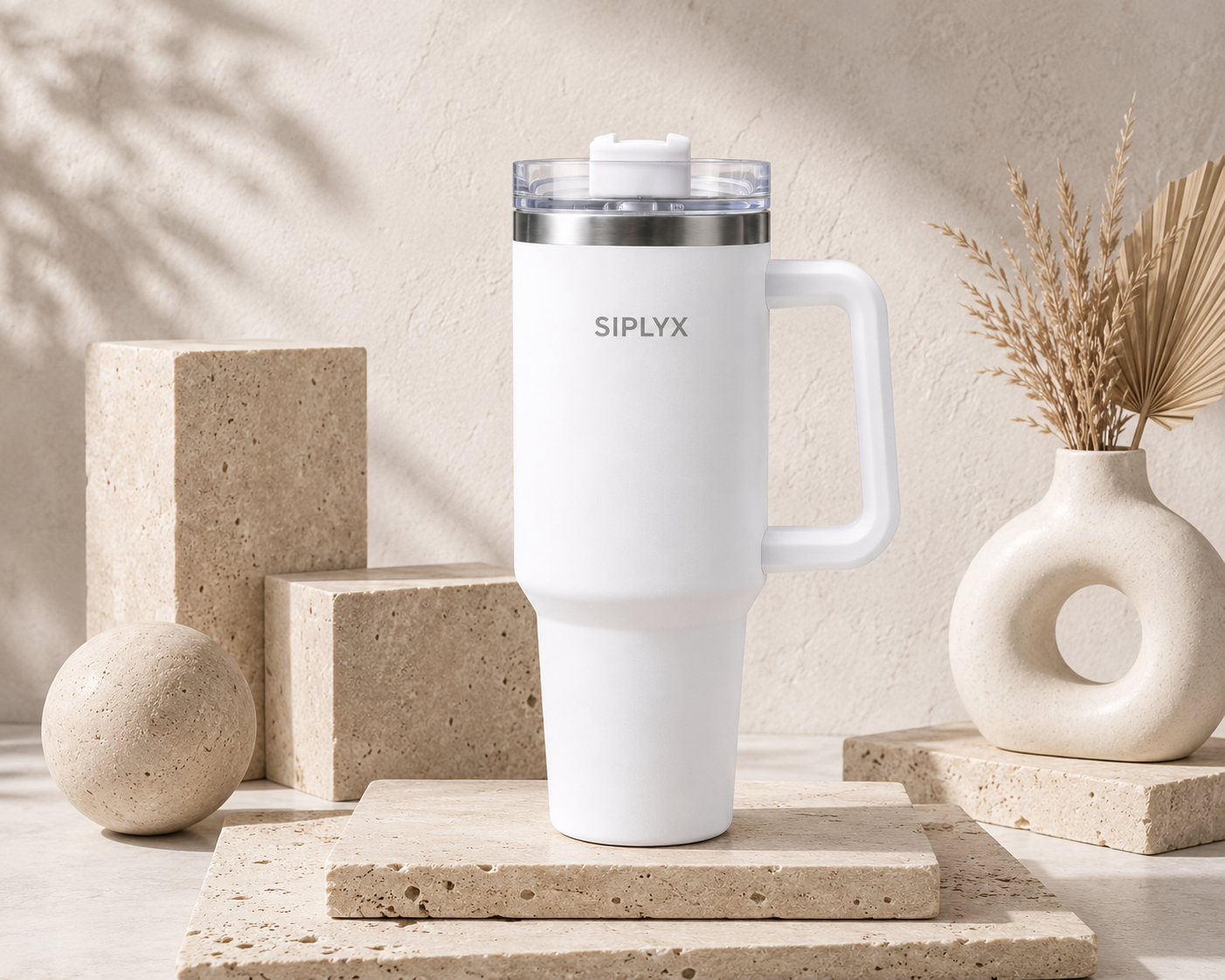 Siplyx™ Cloud White Thermal Tumbler – 40oz
